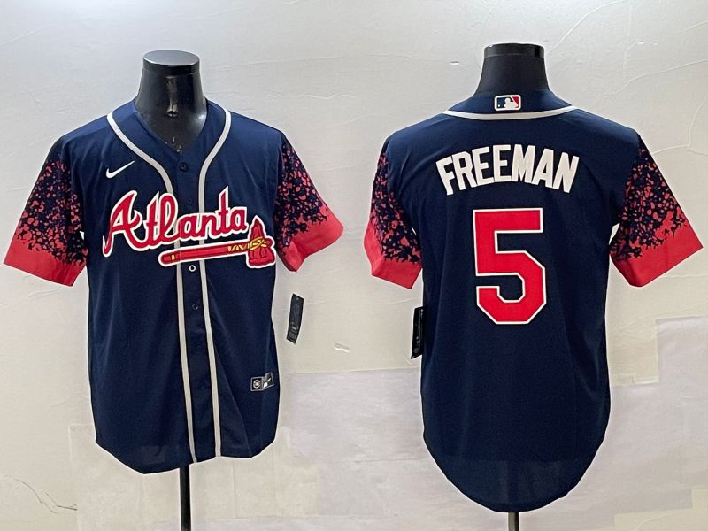 Men Atlanta Braves #5 Freeman Drak Blue Fashion Game 2025 Nike MLB Jersey style 6->atlanta braves->MLB Jersey